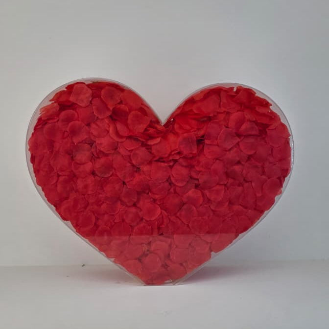 Heart-Shaped Petal-Filled Acrylic Box